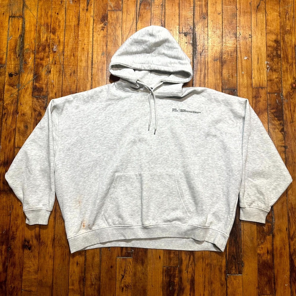 Boohoo Cropped Hoodie Women's XL Heather Gray Fleece Long Sleeve Kangaroo Pocket